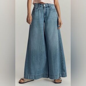 Pilcro Wide-Leg Blue Denim Jeans